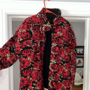 Faux Sherpa with Rose design from Forever 21